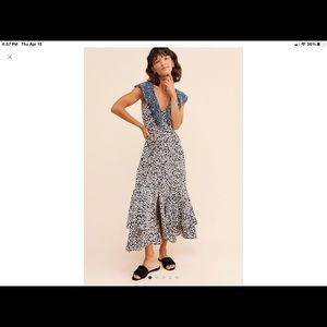 Free People Sleeves MIDI Dress Flare Bottom Sz L